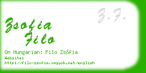 zsofia filo business card