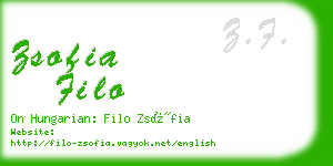 zsofia filo business card